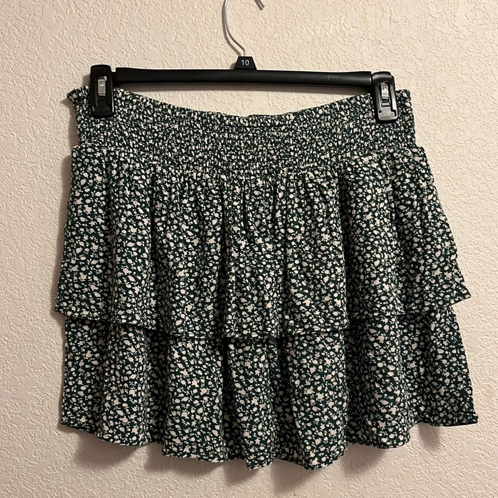 American Eagle Green Floral Skirt